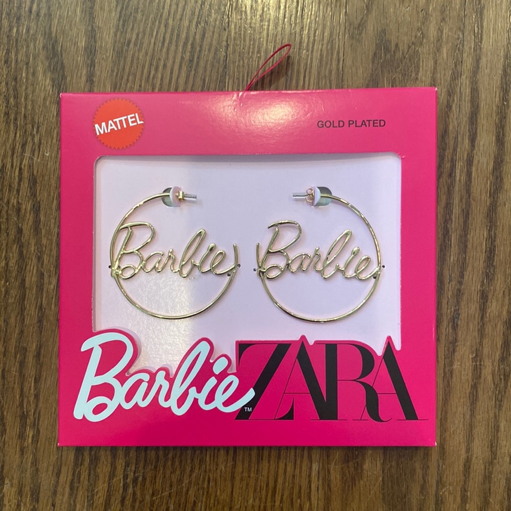 Zara Barbie MATTEL Gold Plated Hoop Earrings